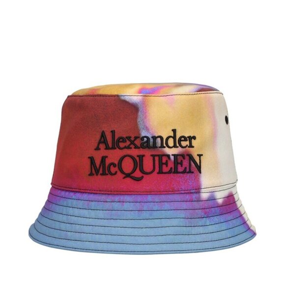 NWT$450 Alexander McQueen Embroidered Logo Abstract Luminous Flower Bucket Hat L - Picture 15 of 15